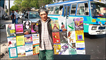 A pirate book vendor in Lima in Peru. Photograph: Claudia Alva 