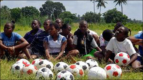 Girls football in Kilifi