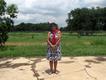 Joanna Leopold on the spot of her family home, which was destroyed during Katrina. 