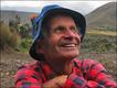 Fabian happy at the rare sight of a condor on the way to Cayambe volcano