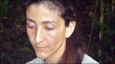 Ingrid Betancourt in captivity in the Colombian jungle