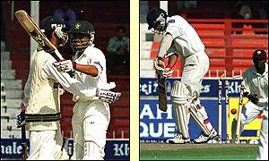 Saqlain Mushtaq, Shahid Afridi and Danish Kaneria claimed a wicket each after their opponents had reached 88 for one in reply to Pakistan's 472 all out