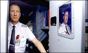 Pilot shows off a new reinforced cockpit door 