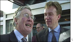Environment Minister Michael Meacher and his Norwegian counterpart Boerge Brende 