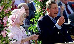 Charles and Queen Mother