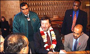 David Blunkett with Asian community leaders in Birmingham 
