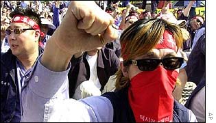 Members of The Korean Federation of Taxi Workers Union 