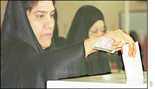 Woman in Bahrain casts ballot