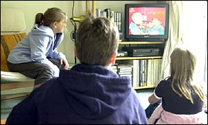 Children watching television