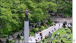 David Blaine on top of pillar