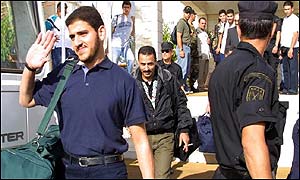 Palestinian militants arrive at Larnaca airport