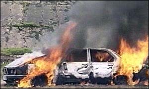 Burning car