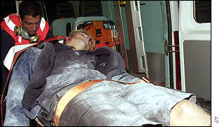 Protester injured in school raid