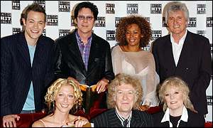 Pop Idol winner Will Young, Shakin Stevens, Mel B and Bruce Welch, front row, Faye Tozer, Noddy Holder and Petula Clark