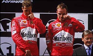Michael Schumacher (left) was heavily criticised in Austria