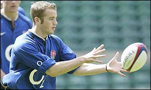 James Simpson-Daniel in training at Twickenham
