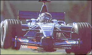 Heinz-Harald Frentzen in the Prost car last year
