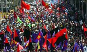 Anti-poverty protests at the EU Latin America summit in Madrid