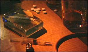 Drugs on table
