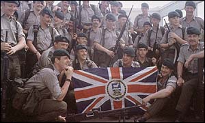 Royal Marines prepare to head for the Falklands in 1982