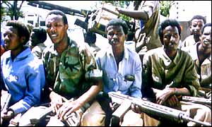 Somali gunmen in Mogadishu