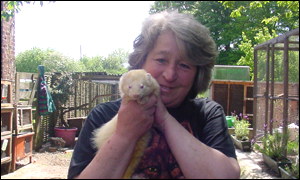 Sheila Stewart and Connor the ferret