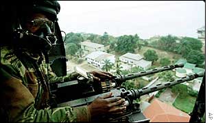 Helicopter gunner over DR Congo