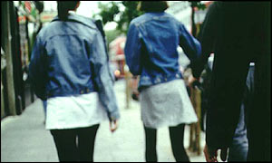 Two women being followed