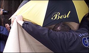 Claudia Schiffer leaves her hotel in Lavenham