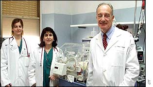 Baby Perla's doctors, including Dr Margarita Psaraki