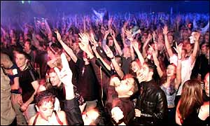 New Year revellers at the Ministry of Sound Rave held at the Millennium Dome 
