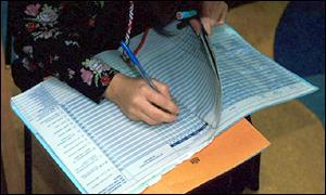 teacher taking register 