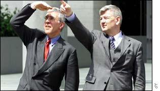 Jack Straw with Joschka Fischer