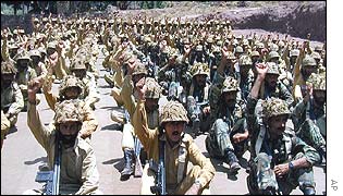Pakistani troops at line of control near Muzaffarabad 