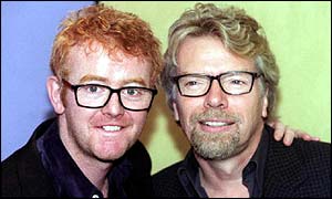Chris Evans and Richard Branson in 1997