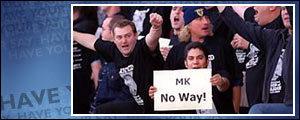 Fans are opposed to the move to Milton Keynes