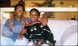 Presenter Eugene Skeef  and South African singer Miriam Makeba