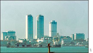 Colombo skyline and harbour