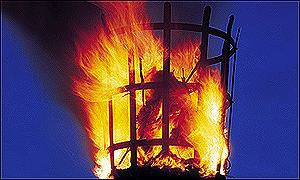 A bastion beacon alight