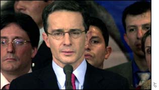 Colombian president Alvaro Uribe