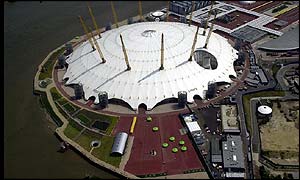Millennium Dome aerial view