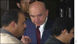 Pedro Carmona leaves the Colombian embassy