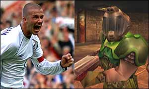 David Beckham, PA. Quake3 Arena screenshot, id