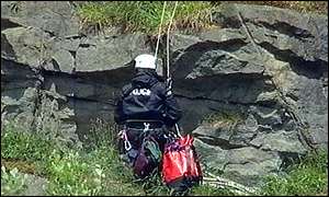 Police preparing to tag the Peregrine chicks