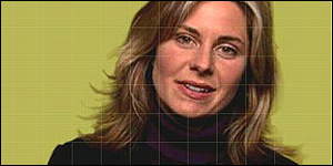 Cantor Fitzgerald employee Amy Nauiokas as she appears in the firm's new adverts.