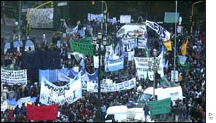 Protesters in Buenos Aires