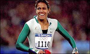 Cathy Freeman celebrates Olympic gold in Sydney two years ago