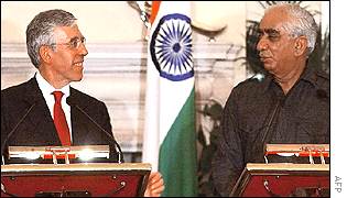 Mr Straw held talks with Jaswant Singh