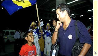 Sachin Tendulkar at Barbados airport