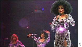 Diana Ross with the reformed Supremes